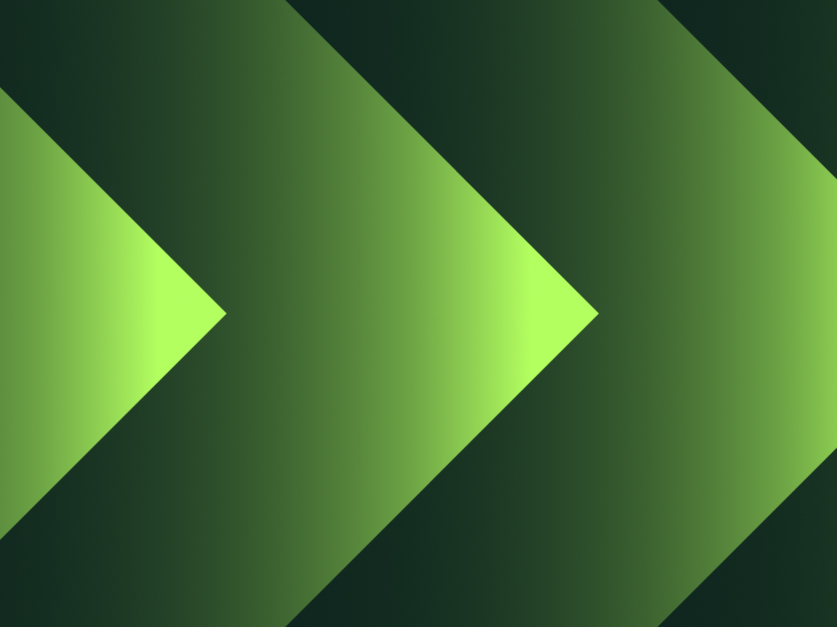 Abstract green arrows pointing right, symbolizing forward momentum, innovation, and the acceleration of digital trends.